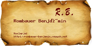 Rombauer Benjámin névjegykártya